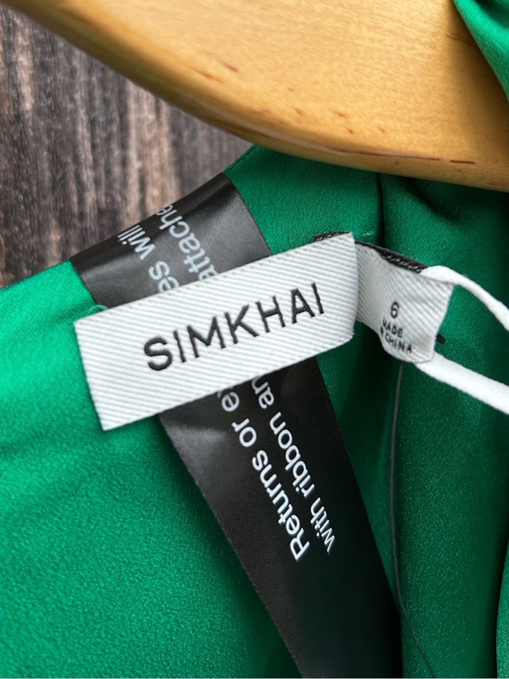 NWT Simkhai Harpor Satin Mini Dress Kelly Green 6 - Picture 4 of 16